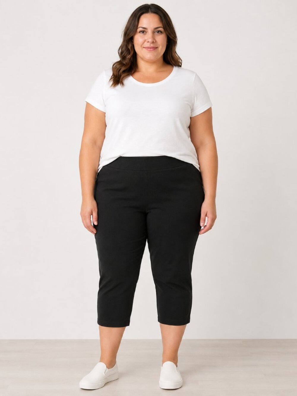 The Pioneer Woman Black Pull-On Cropped Stretch Pants XXXL 3X